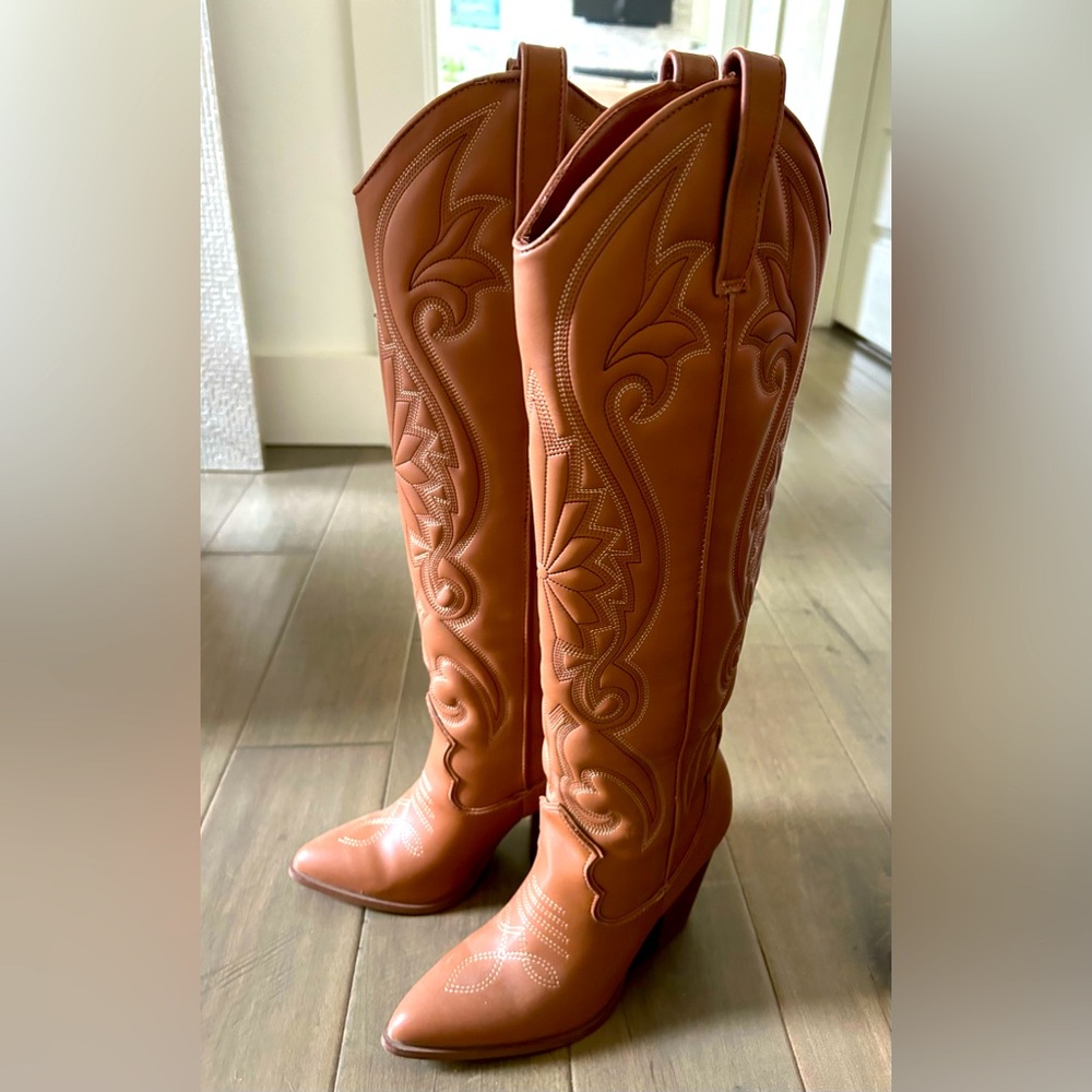 Tall Tan Cowboy Boots